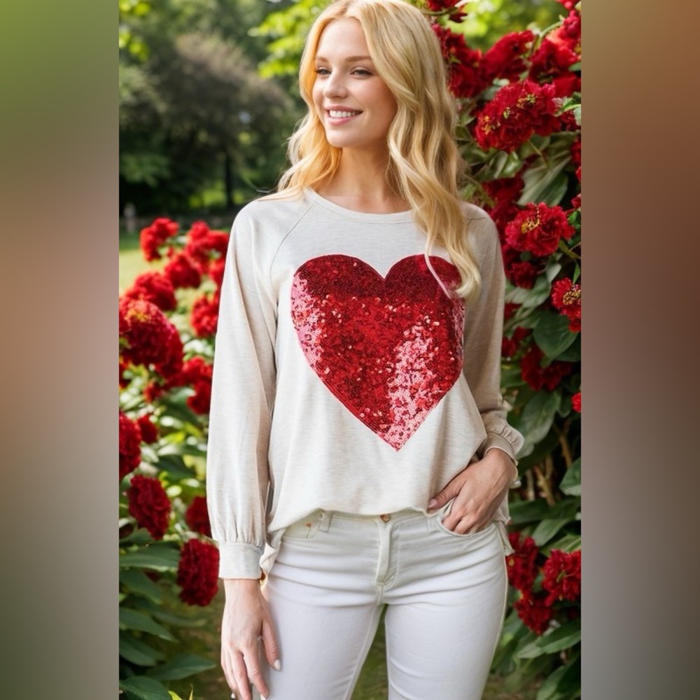 Sequin Heart Top - image 1